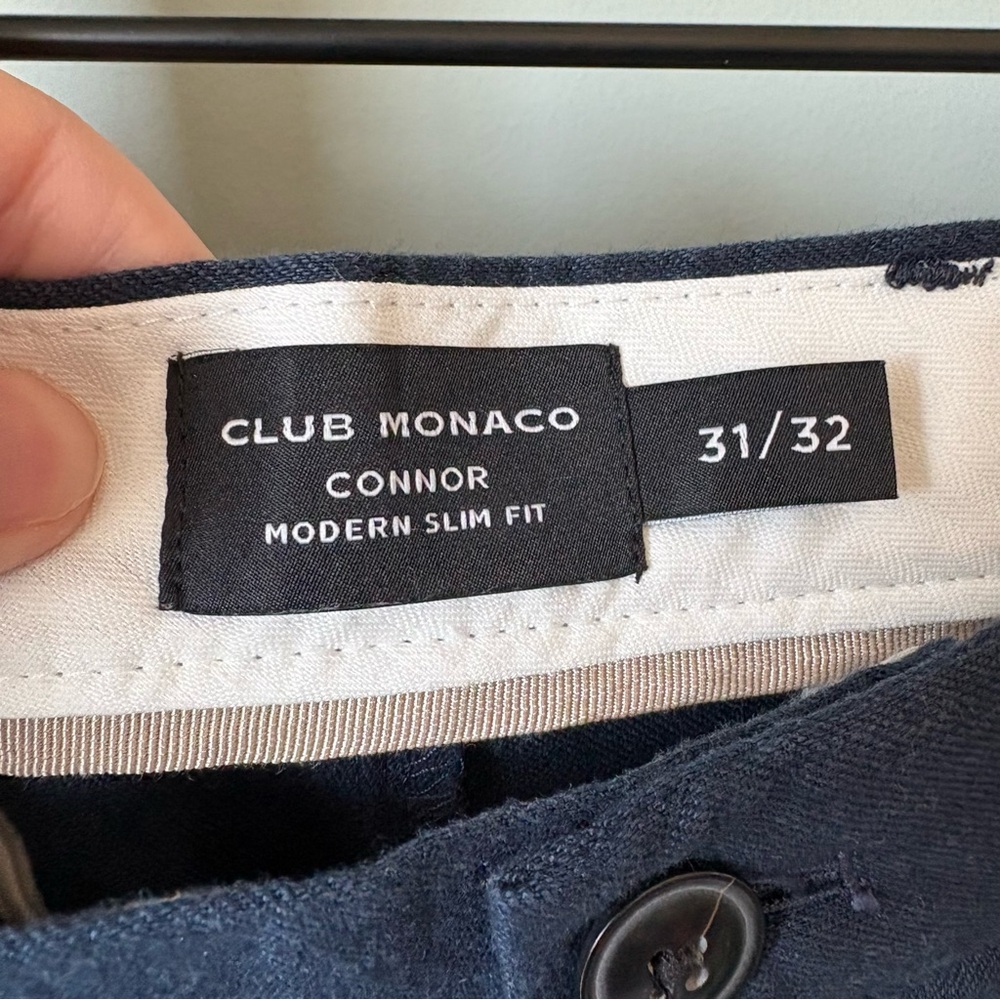 Club Monaco Connor Modern Slim Fit Linen Blend Pants Navy Blue Sz 31/32 - 1713 - Picture 5 of 9